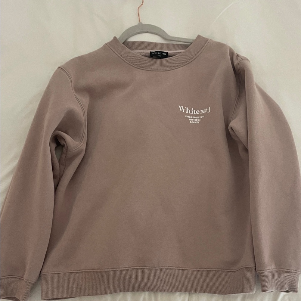 White Fox light tan/Mauve Crewneck Sweatshirt